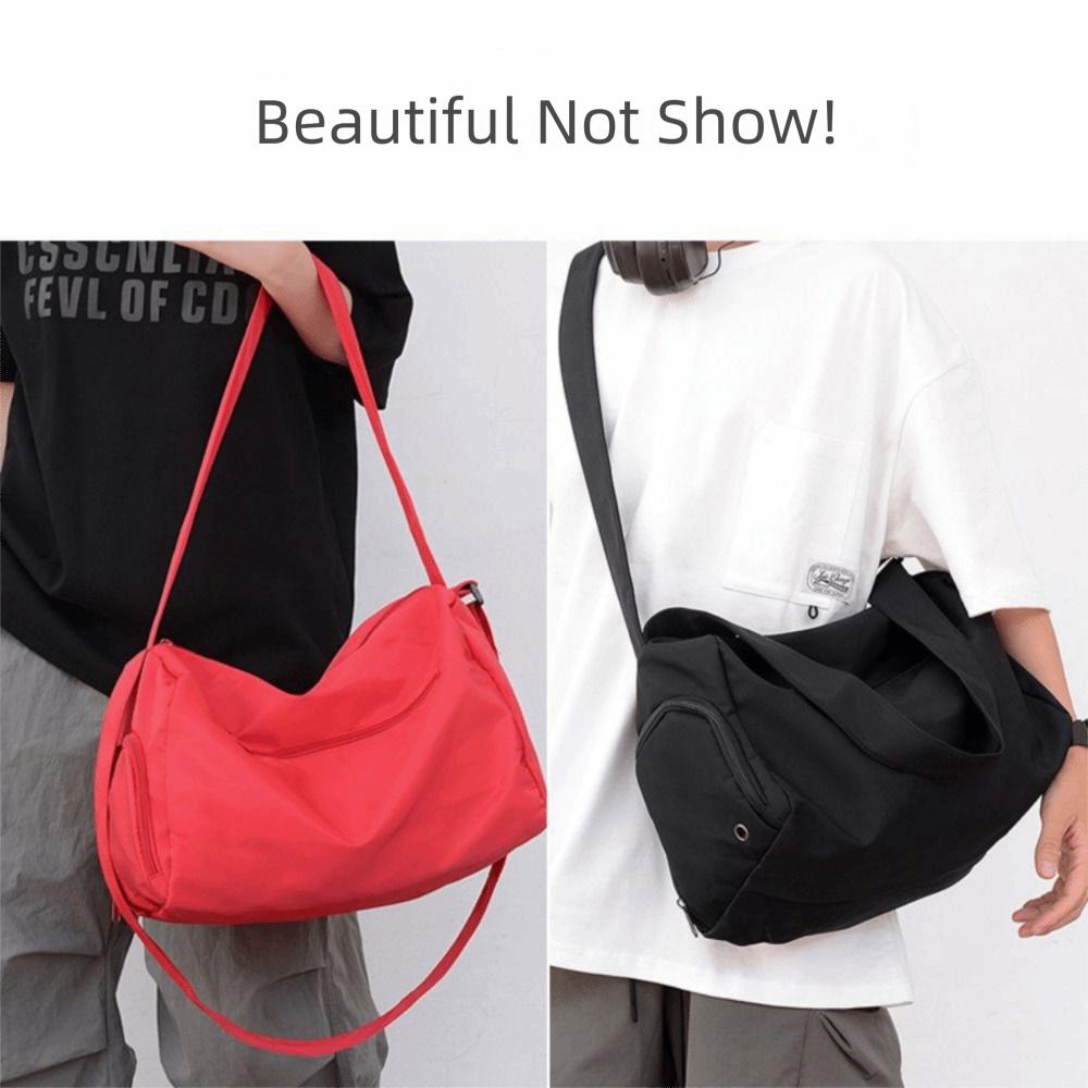 Solid Color Sports Shoulder Bag Canvas Gym Fitness Bag Fashionable Luggage Bag  Yoga