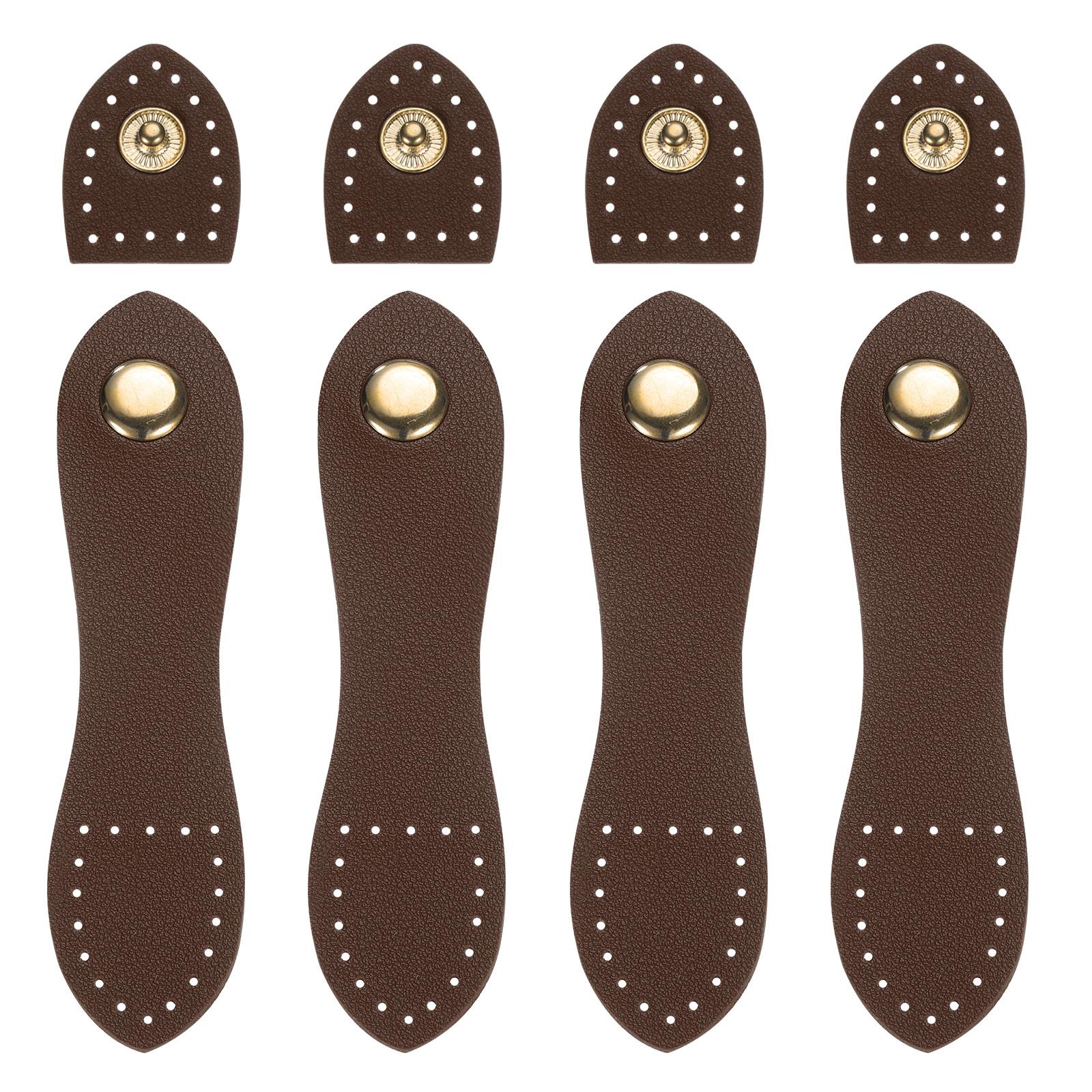 

4/8 Sets Sewing Leather Snap Buckles Sewing Fasteners for Handmade DIY Patchwork Bag Hangbag Lock Hardware Accessories 4 set темно-коричневого кольору