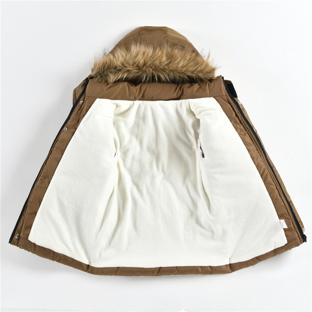 Boys' Casual Thick Cotton-padded Jacket, Winter Children's Medium-length Thick Cotton-padded Jacket