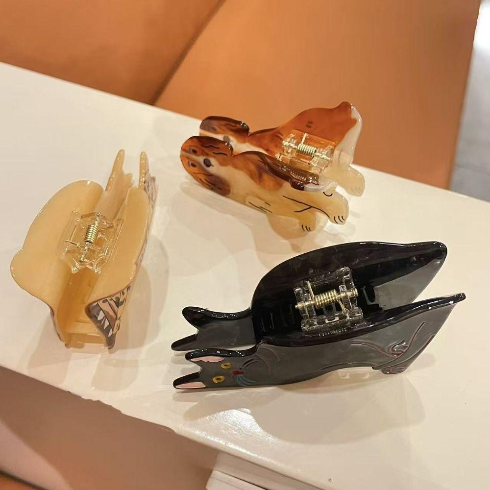 Acetic Acid Animal Acetate Hair Claw Cartoon Dog Shark Clip Fashion Cat Hair Clip Girl