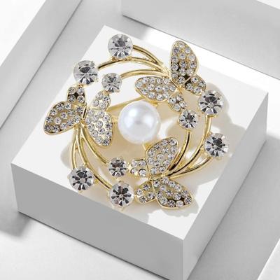 Spille spille di fiori di perle di cristallo spille moda belle strass creati spilla floreale idea per festa ballo matrimonio banchetto per donne eleganti ragazza
