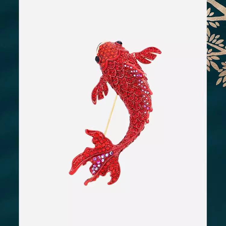 

Креативная брошь Koi, высококачественная женская нежная праздничная брошь Lucky Carp, аксессуары для пальто Niche Design Sense