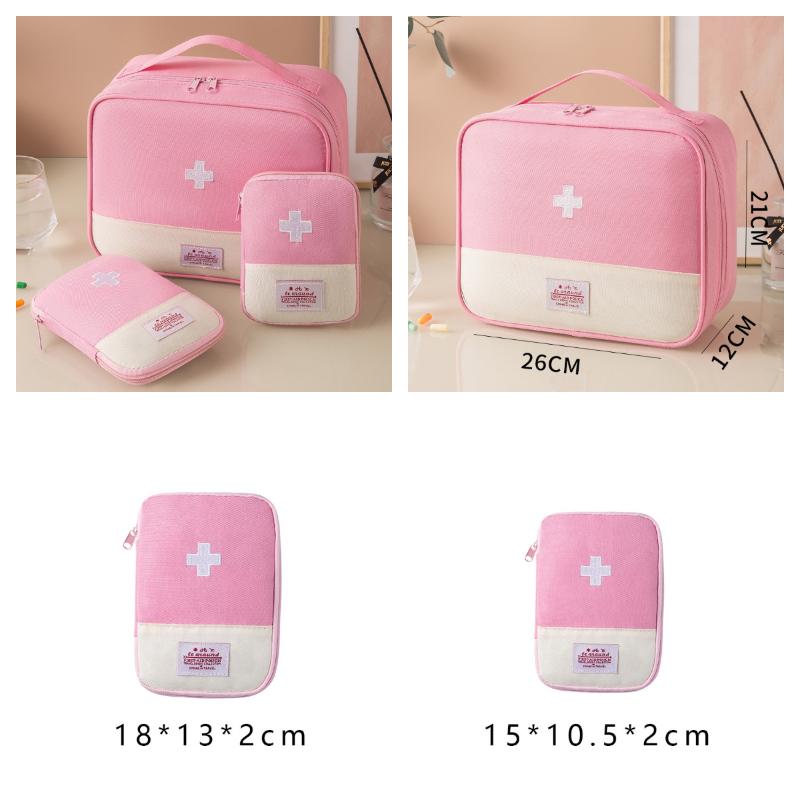 3Pcs/4pcs/set Portable Medical Storage Bag Camping Emergency First Aid Kit Organizer Home Outdoor Travel Bag