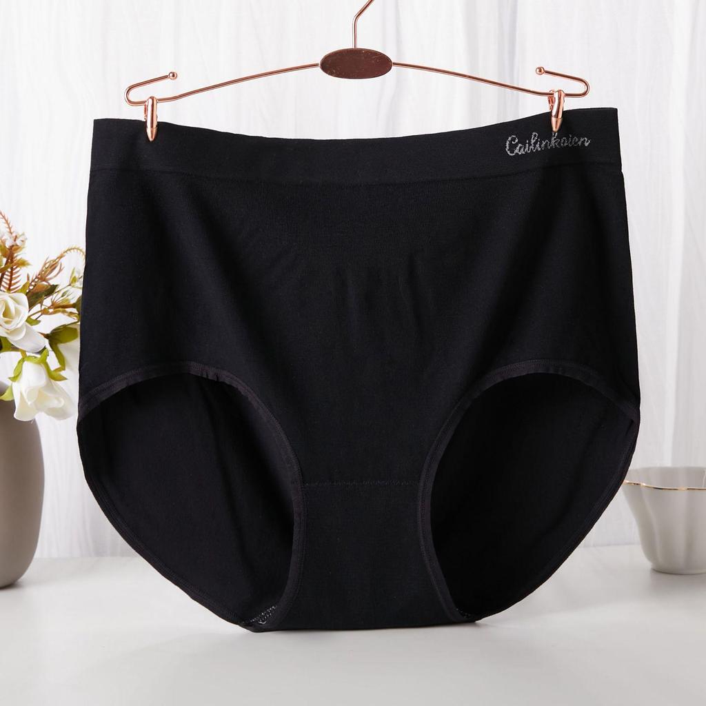 Plus Size Modal Cotton Seamless Mid-High Waist Triangle Panties for Women