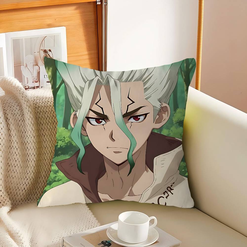 I-Ishigami Senku Cartoon Cushion Cover 30x50 Polyester Sofa Cushions Decorative Throw Pillows Home Decoration Pillowcover
