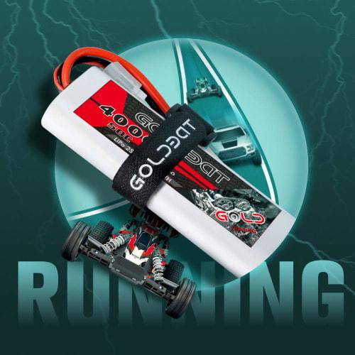 GOLDBAT 4000mAh 50C 2S 7.4V LiPo Battery with TAMI YA Plug, Pack of 2, LiPo Battery for RC Cars, Tamiya Plug Included