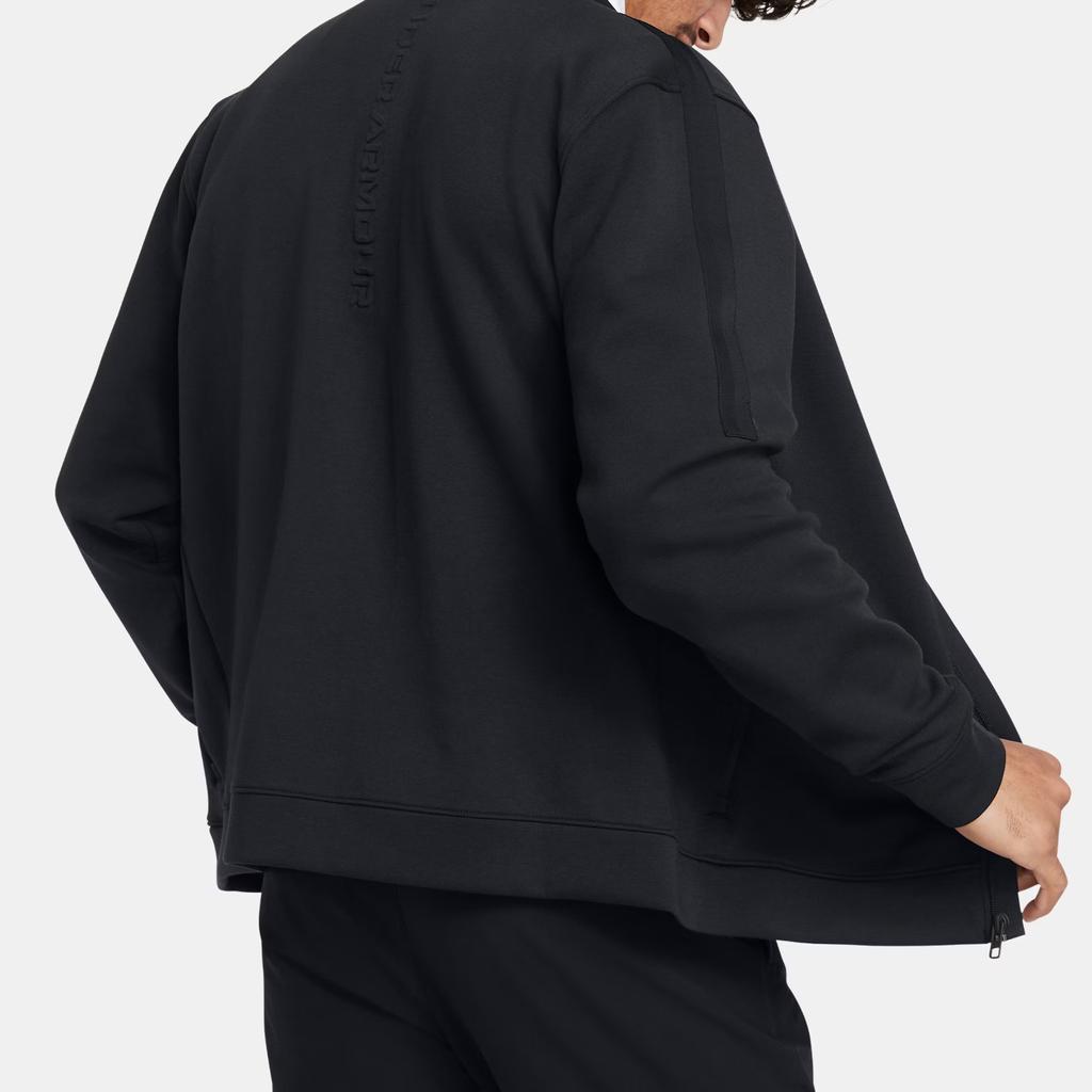 Under Armour Wskazówki na trasę Jednokolorowa kurtka golfowa typu flight Męska kurtka Czarna 1383148-001