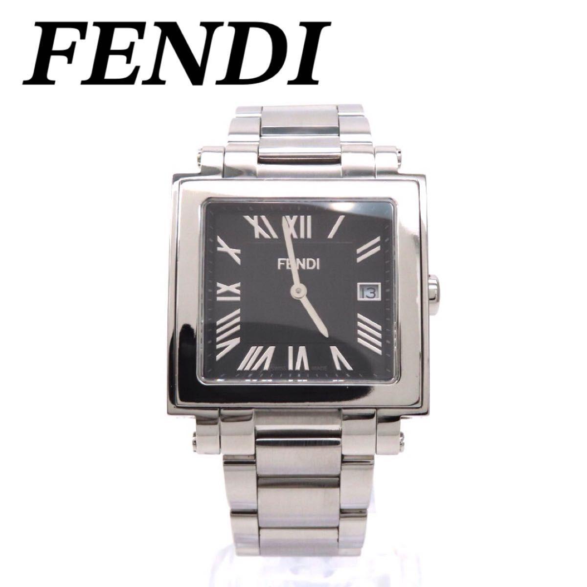 Used Good condition 60500G FENDI Fendi watch Quadro black men s