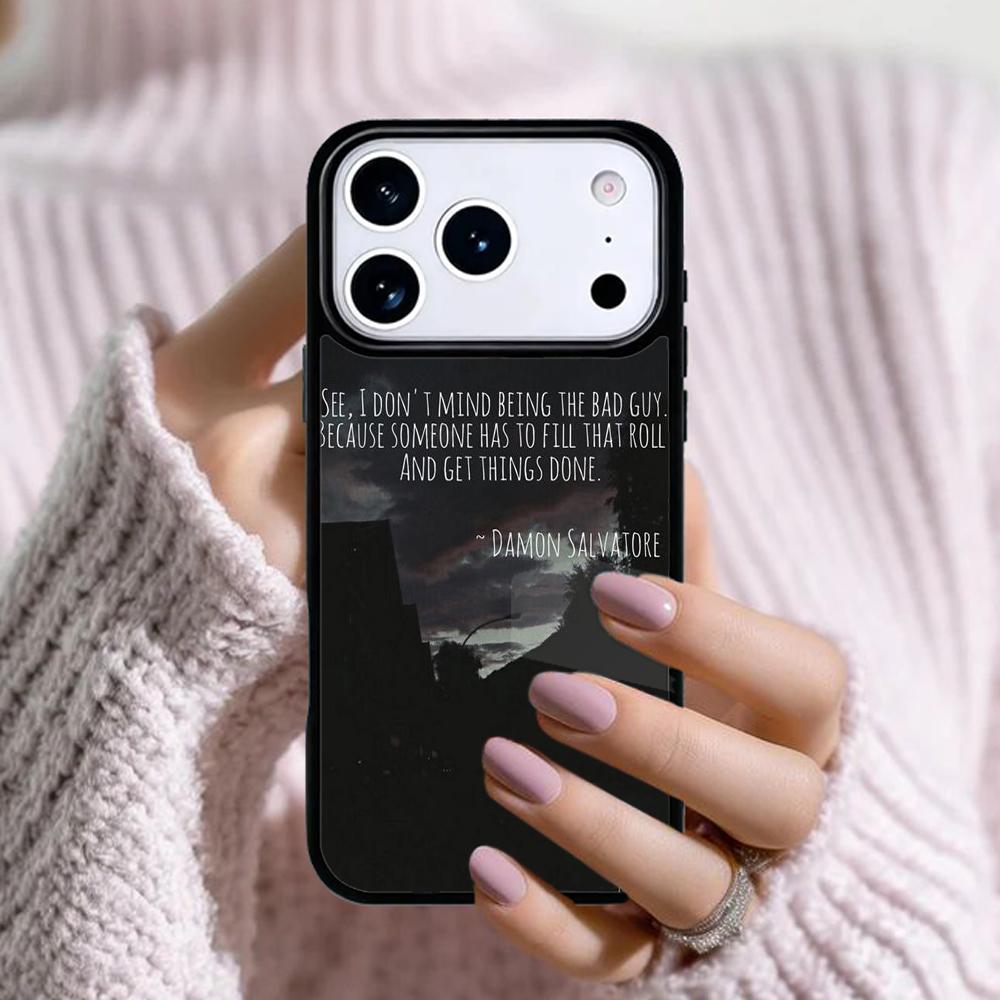 The Vampire Diaries Quotes Art Phone Case For Apple iPhone 17 Air 16E 15 14 Plus 13 12 11 Pro Max Mini Funda Cover