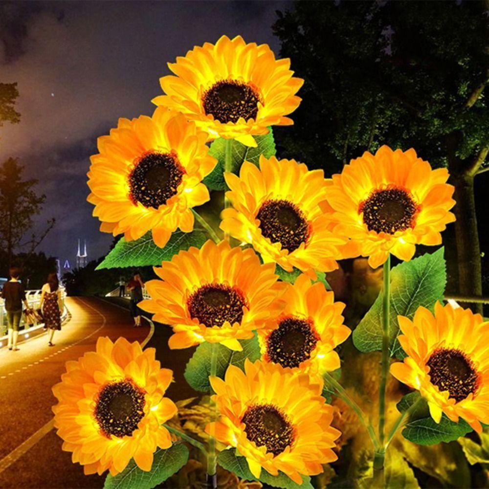Solar Powered Night Lights Waterproof Atmosphere Lamp LED Solar Sunflower Lights Outdoor