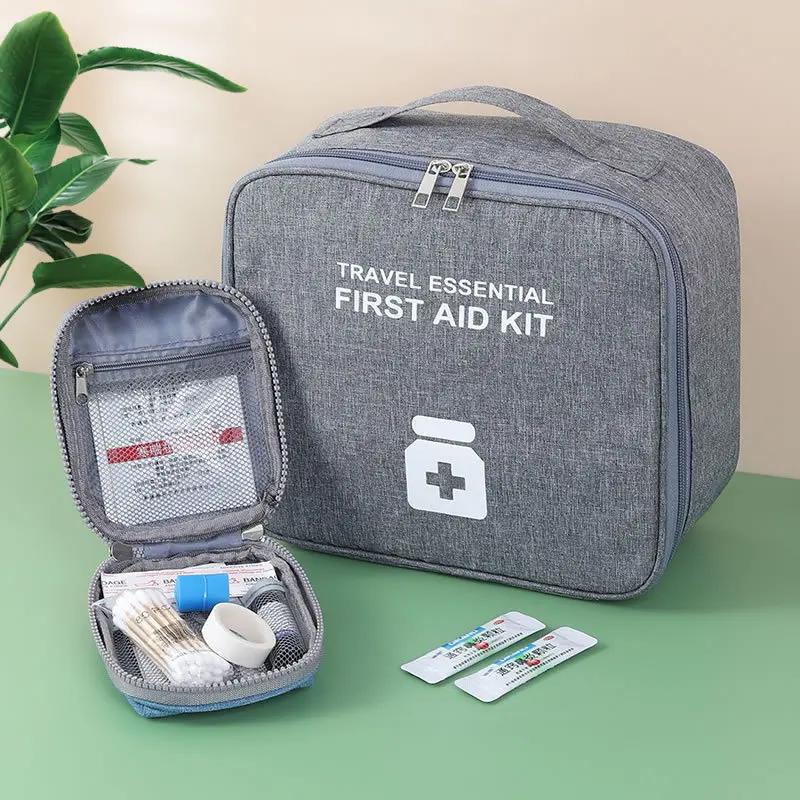 1pc Oxford Cloth Portable Medicine Bag First Aid Kit Outdoor Travel Survival Emergency Case Household Medicine Pill Storage Bag