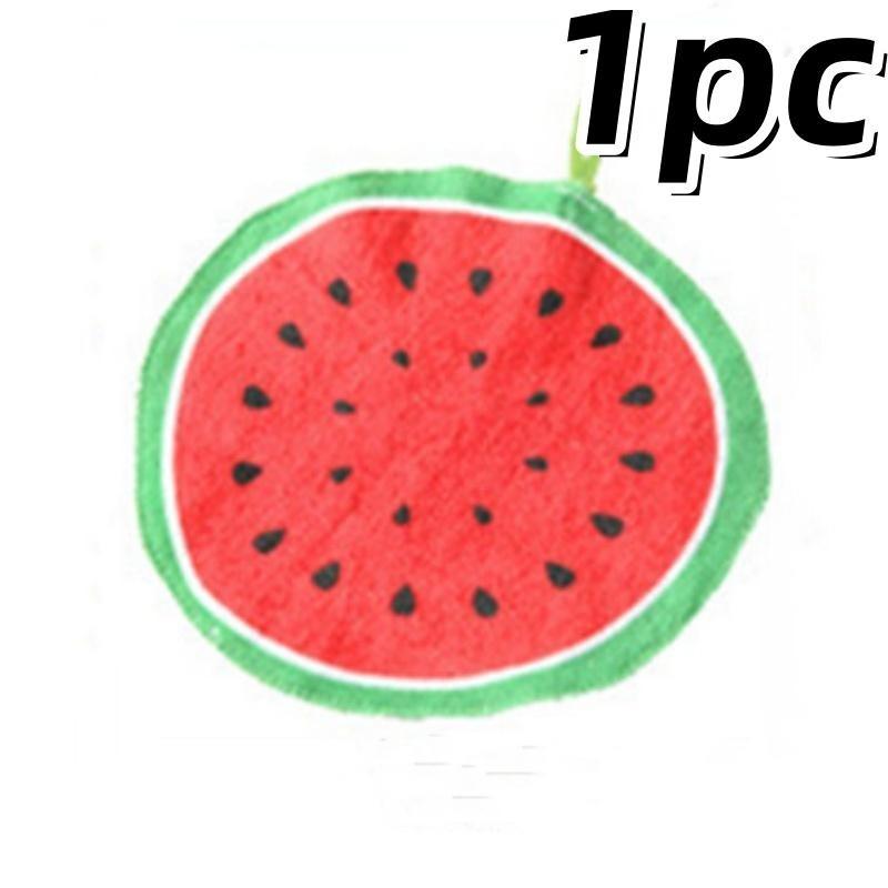 1/4Pc Hangable Fruit Pattern Dish Cloth Kitchen Wipe Hand Towel Microfiber Quick-Dry Water Absorbent Cleaning Rag Household Tool