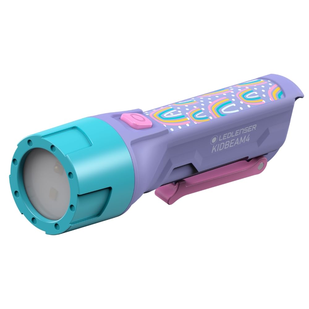 Ledlenser KIDBEAM4 LED Rainbow Max 70 502789 Japanese Small Children's Flashlight, Purple, Pattern, Battery-Operated, Lumens, [Official Product],
