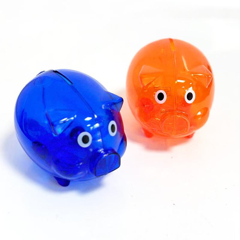 

Children s Blue Piggy Bank - Transparent Cartoon Coin Bank for Boys & Girls, Perfect Birthday Gift Large синій