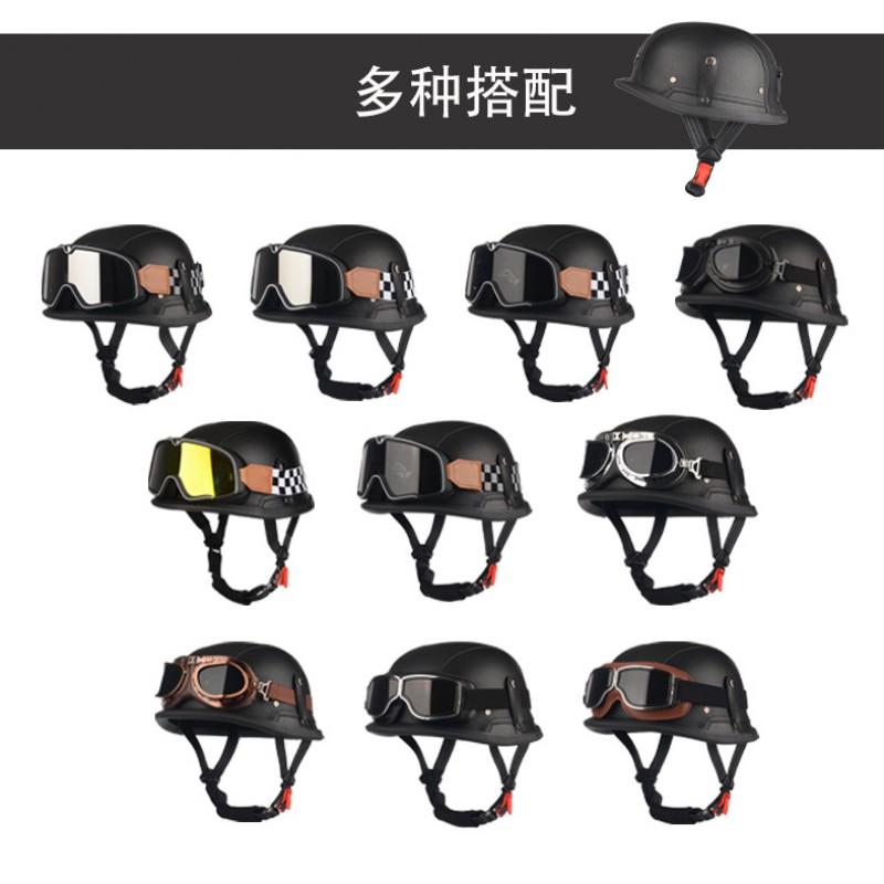 Vintage Military Style Half Face Motorcycle Helmet Harley Riders - ABS Shell 3C Certified Unisex Multiple Colors Visor