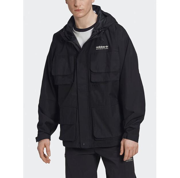 Mid-season Jacket Adidas Adventure HK4996 Black Loose Fit