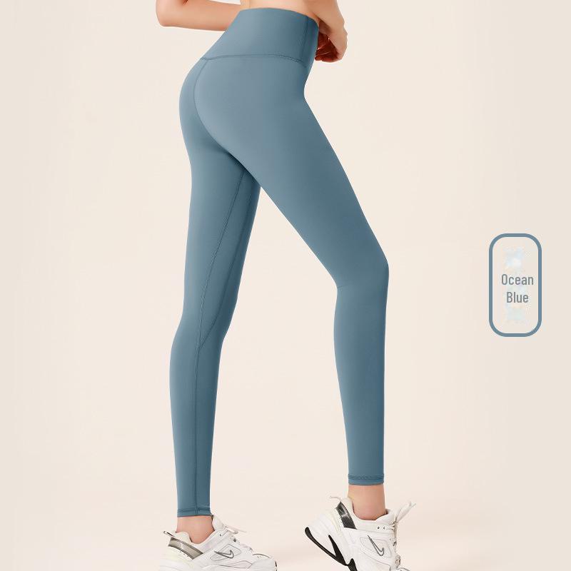 

2024 Women s High-Waist Nude Yoga Pants - Peach Hip Tights for Sports & Fitness Small темно-синього кольору