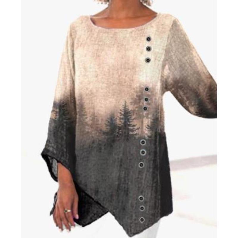 QICED Women's Fashion Casual 3/4 Sleeves V Neck Blouses & Shirts