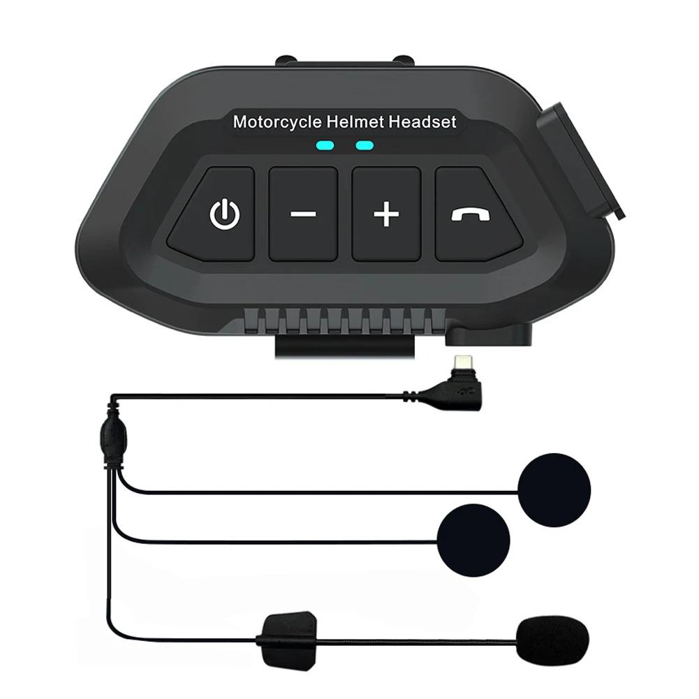 Wireless Motorcycle Helmet Headset BT 5.0 Bluetooth Voice Assistant Moto Earphone Motorbike Headphones for Riding Communication