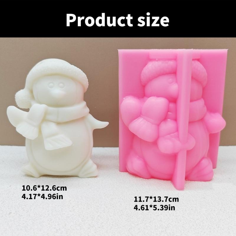 Stylish Handmade Soap and Candle Crafting Penguins Silicone Mould Flexible Home Decoration Supplies for Art Projects