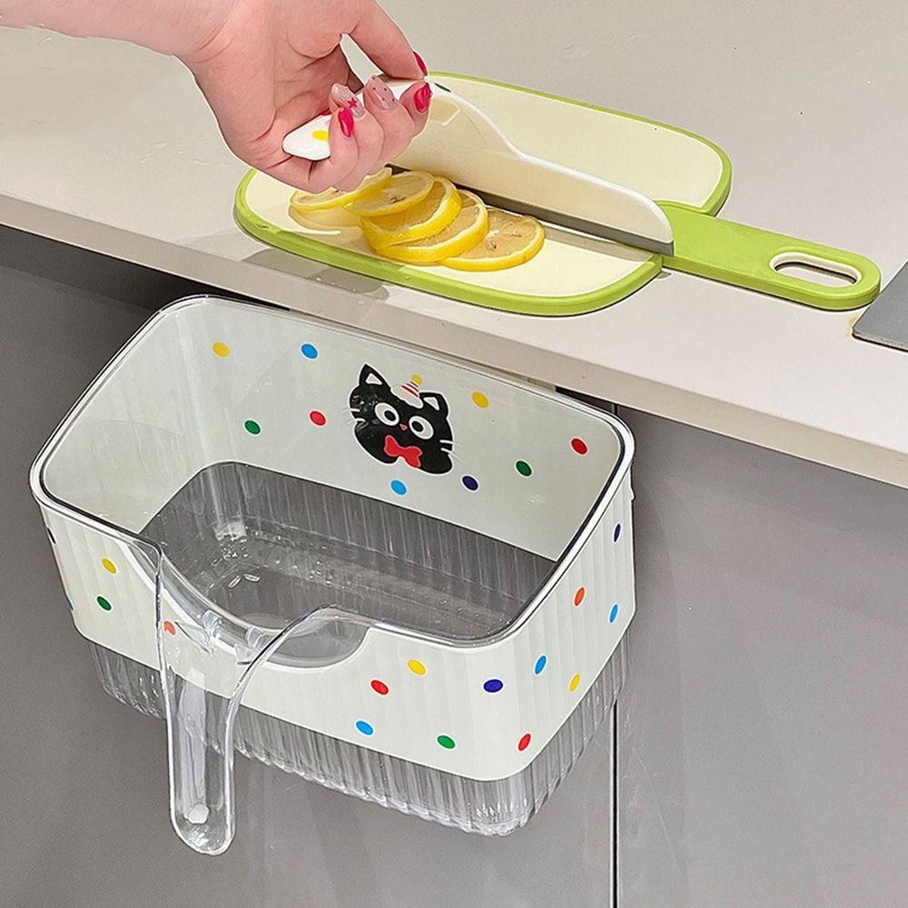 Space Saving Cabinet Door Compost Bin Cartoon Food Waste Bin Kitchen Wastebasket  Camping