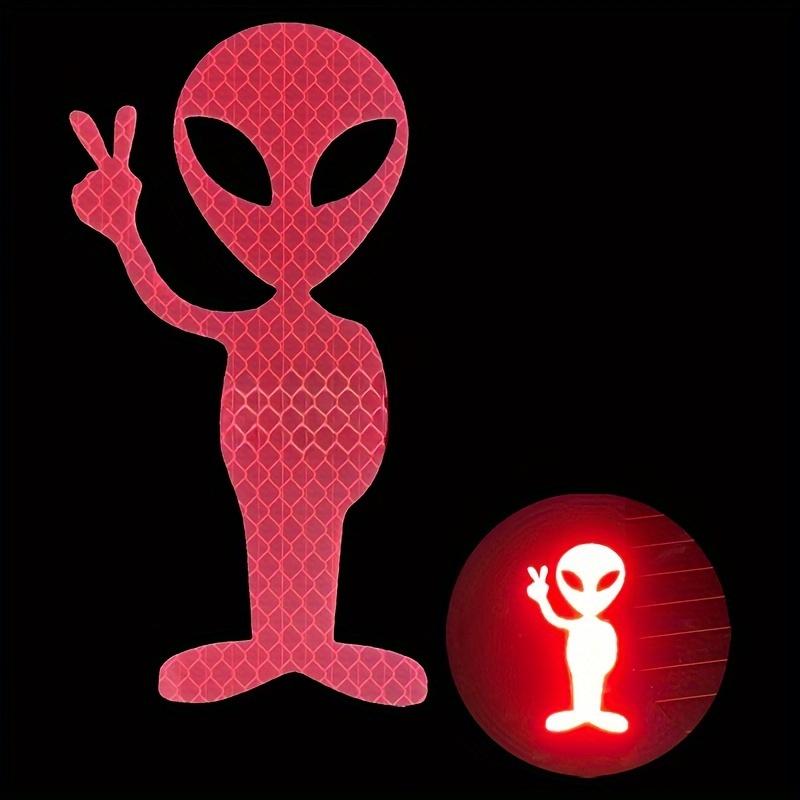 Highly Reflective Alien Peace Stickers Sci-fi Personalized Car Stickers Rear Window Stickers Random Stickers Scratch Stickers