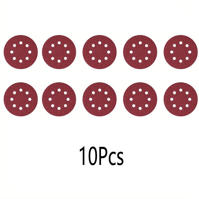 

10/50 шт. шлифовальных дисков зернистостью 60-600, 5-дюймовые шлифовальные диски с 8 отверстиями и липучкой для эксцентриковой шлифовальной машины 600 Grits