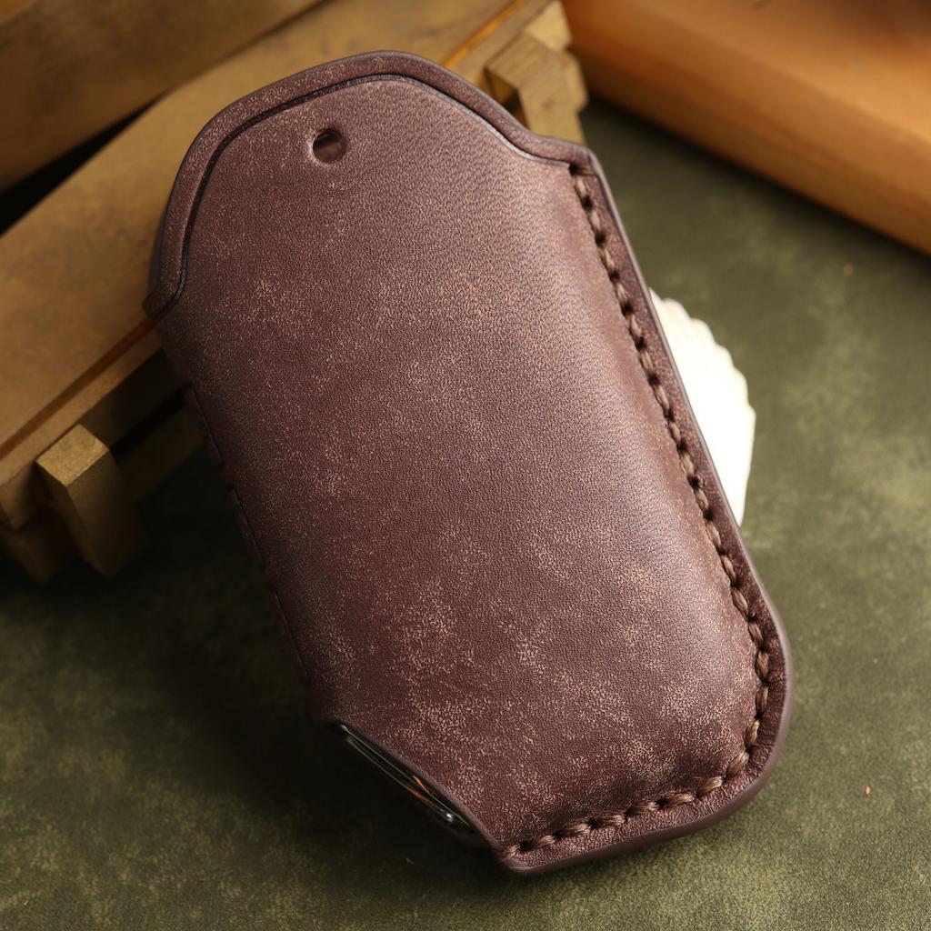 Customized leather key cover is suitable for high-grade pure hand-stitched car key bag and shell ring for Kia commercial vehicles