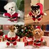 Christmas Pet Cute Santa Claus Puppy Costume For Small Dog Cat Festival Dress Up Jumpsuit Party Gift Supplies Chihuahua Outfits