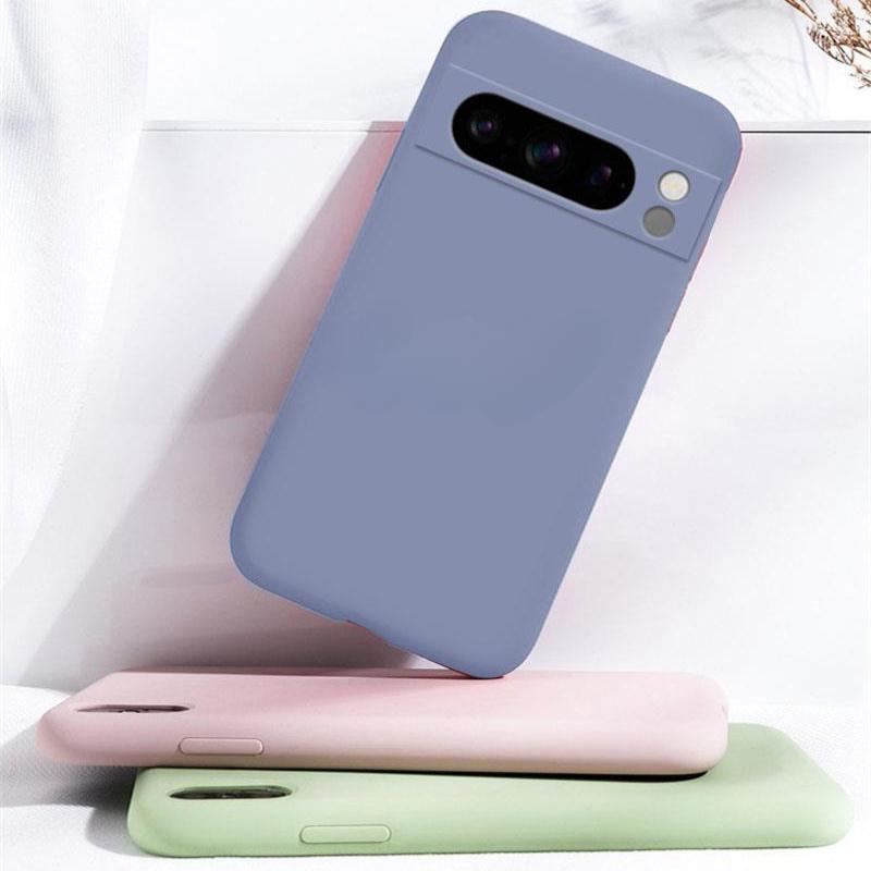 Custodia Ultra Sottile Semplice in Silicone Liquido Skin Touch per Google Pixel 10 9 Pro XL 8 7 A Pro Confezione Completa Antiurto Morbida Copertura Protettiva