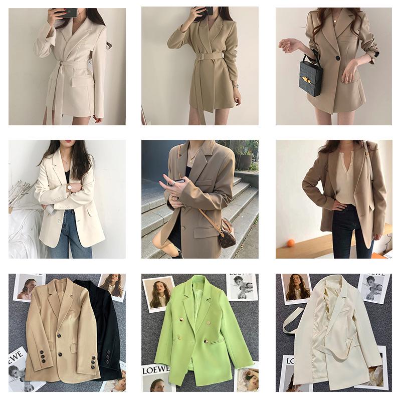 Women's Slim Fit Double-Breasted White Blazer, High-Waisted, Long-Sleeved, Short Suit for Spring/Autumn 2024, Petite Temperament.