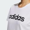 Adidas Neo Linear Logo Print Round Neck Casual Sport T-Shirt Women Tops White GP7139