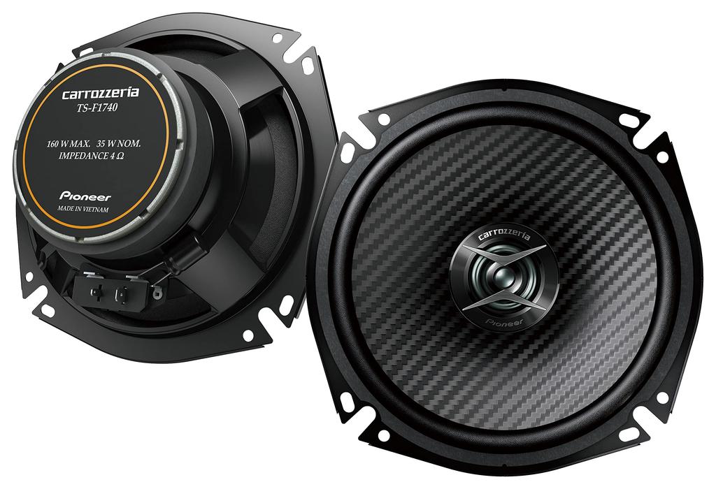 Pioneer TS-F1740-2 17cm Custom-Fit Coaxial 2-Way Speakers, High-Resolution Compatible, Carrozzeria