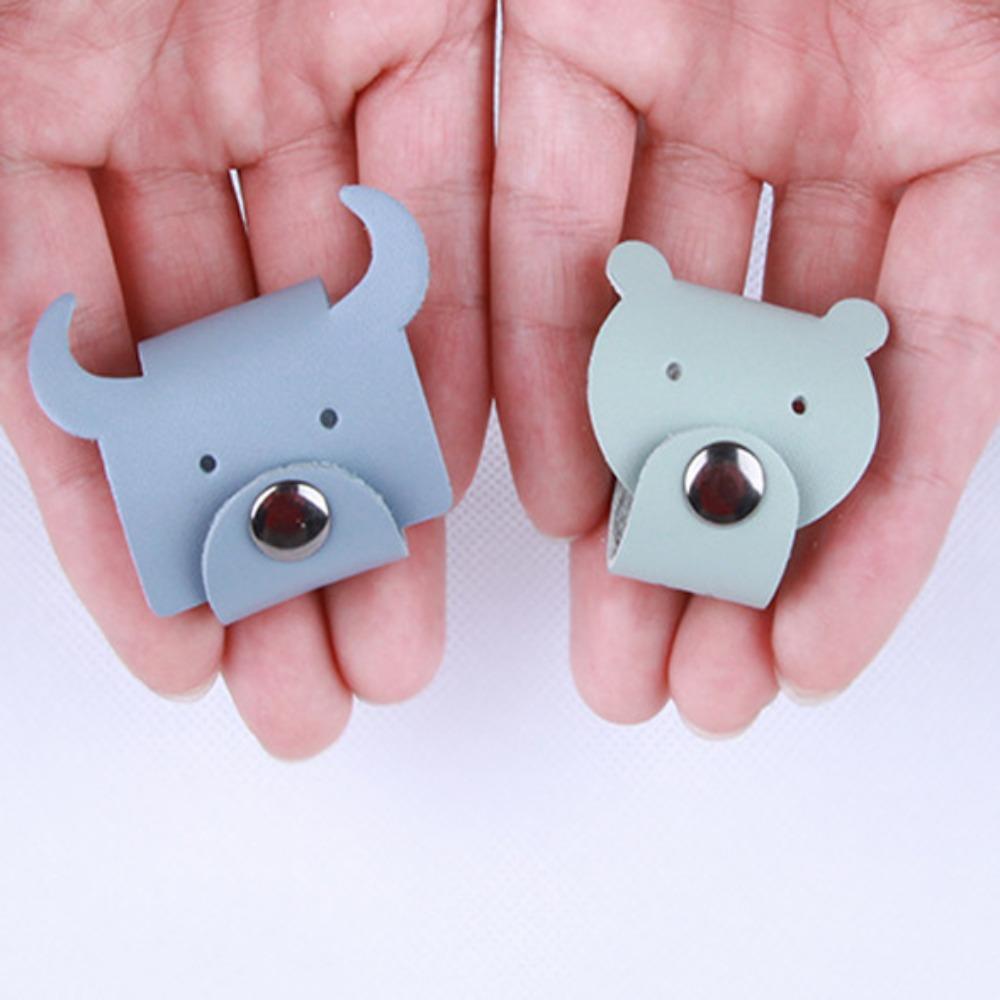 Cable Protector Clip Cute Animal Leather Cable Winder   Earphone Cord Stroage