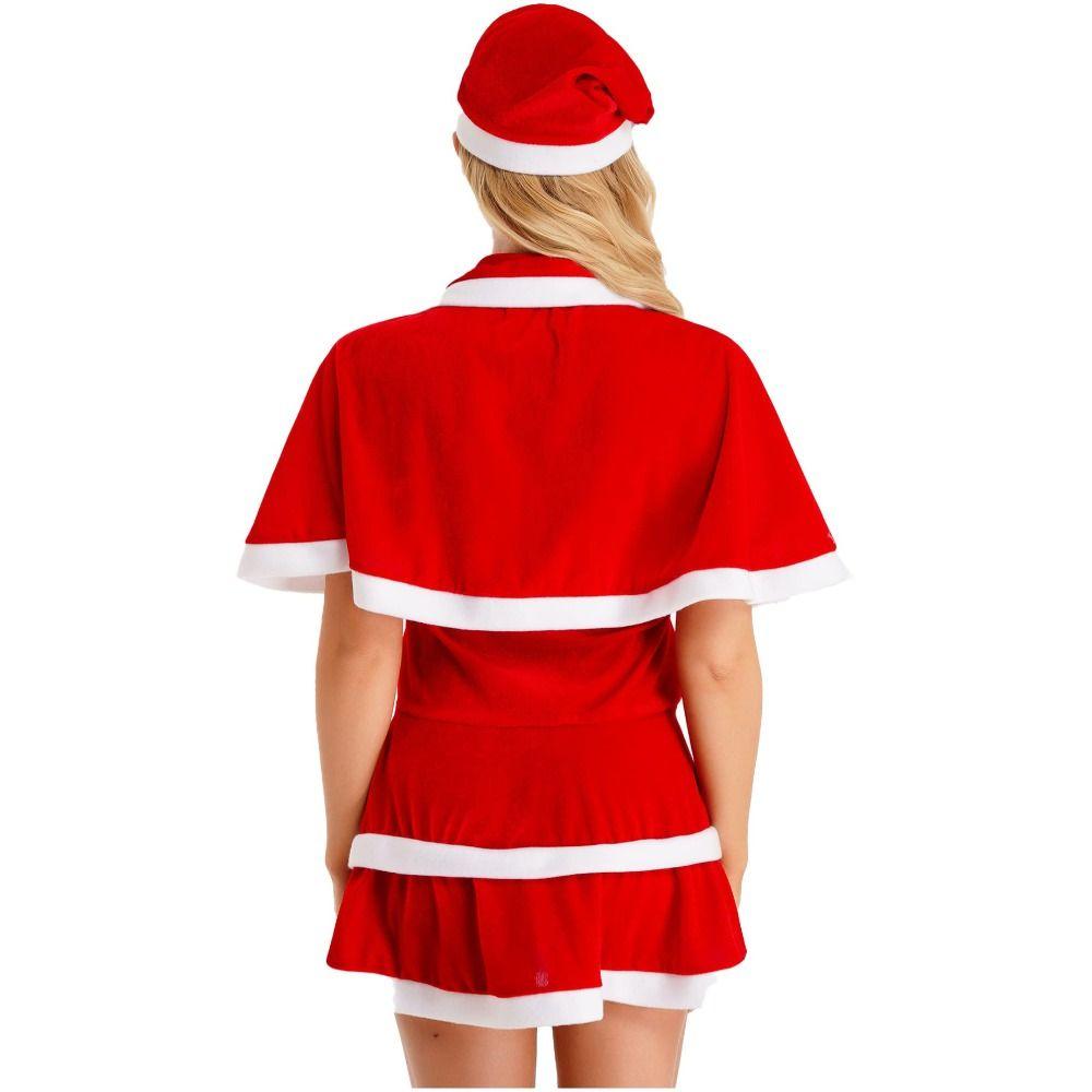 Weihnachtsmannmütze Cosplay Weihnachtsoutfit Goldener Samt Weihnachtsaufführungskostüm Nachtclub Bar