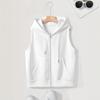 Plus Size Women Hooded Vest Casual Trendy Loose-Fit Sleeveless Cardigan Zipper Autumn Spring