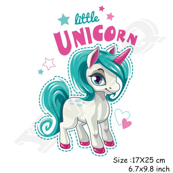 Flower Unicorn Stickers for Girls Boy Gift Badges Diy Accessory Heat Transfer Clothing Decor Patches