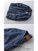 Men's Trendy Japanese Retro Washed Cotton Denim Jacket - Collarless Workwear Style