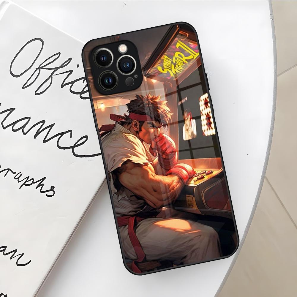 Spiel S-Street F-Fighter Handyhülle für Iphone 16 15 14 12 11 13 Pro Max Mini X Xr Xs Se 8 Puls Glas Abdeckung