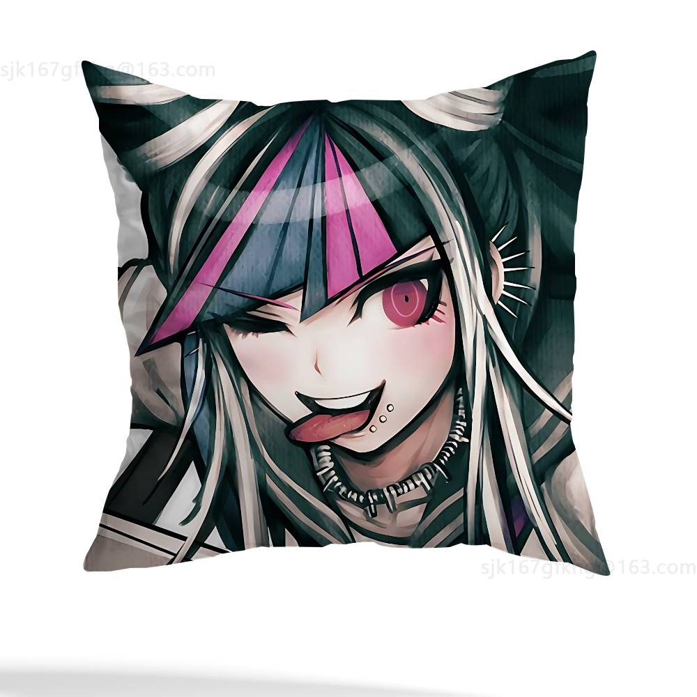 

Game D-Danganronpa Pillow Case Sofa Living Room Bedroom Headboard Backrest Cushion Square Cushion Nap Time 12x12Inch