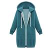 Chic Lady Solid Color Long Sleeve Casual Hooded Sweatshirt Coat Zipper Outwear