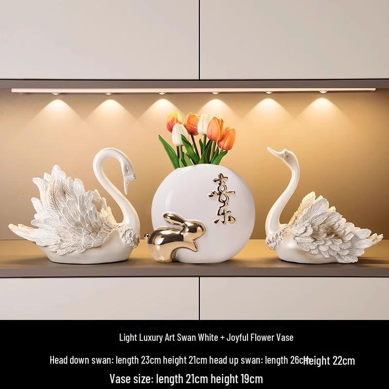 Swan Wine Rack Ornament - Elegant Display for Living Room or Dining Cabinet