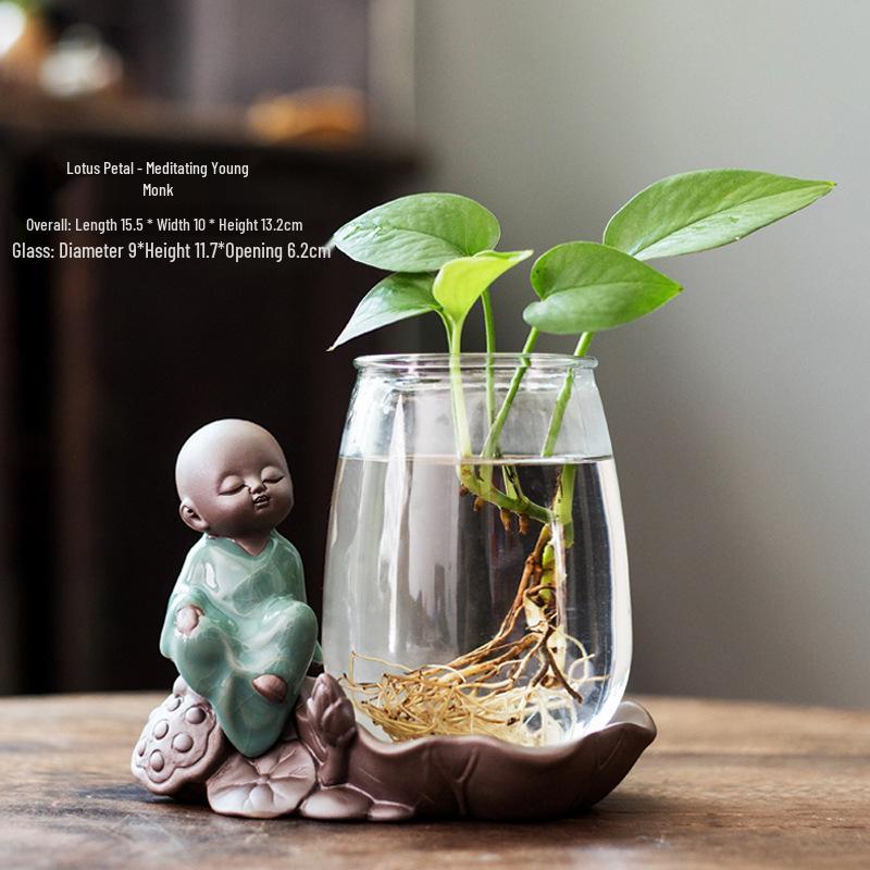 Stylish Ceramic Pothos Hydroponic Flower Pot Vase for Home Decor