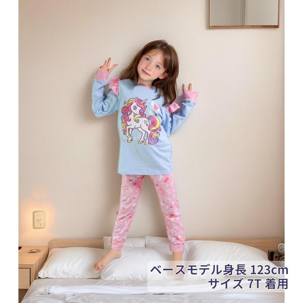Luminous Print Pajamas Long Sleeves Girls Kids Roomwear Underwear Kids Top and Bottom Set Nightwear Girls Spring Autumn Baby Kids Rainbow Star