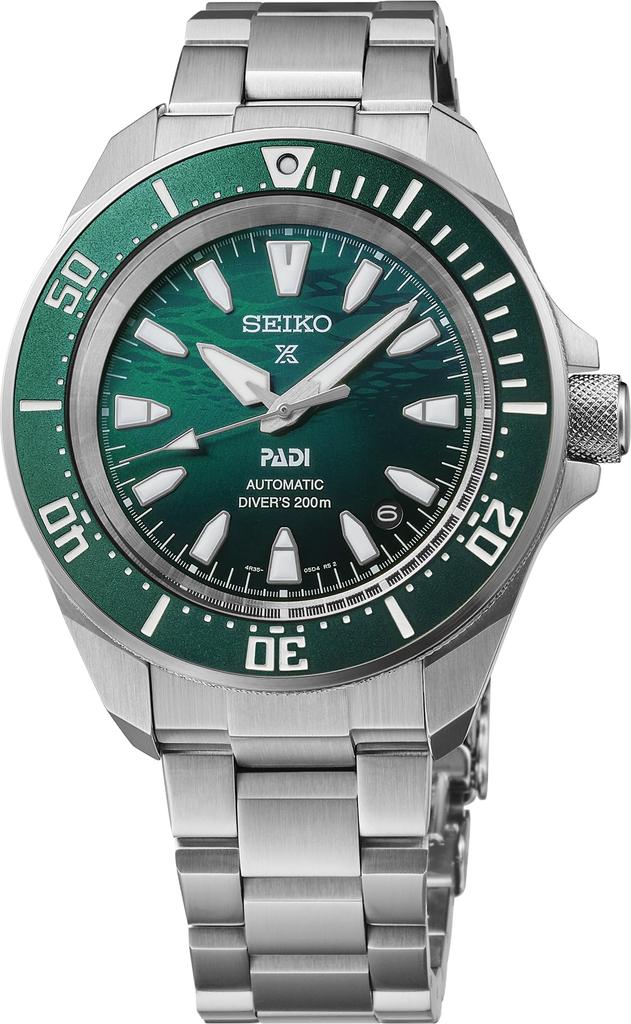 Seiko Prospex Stainless Steel Automatic Luminous Green Special Men's Watch, Case, Movement, Waterproof, Hands, (PADI Edition) - SRPL53.