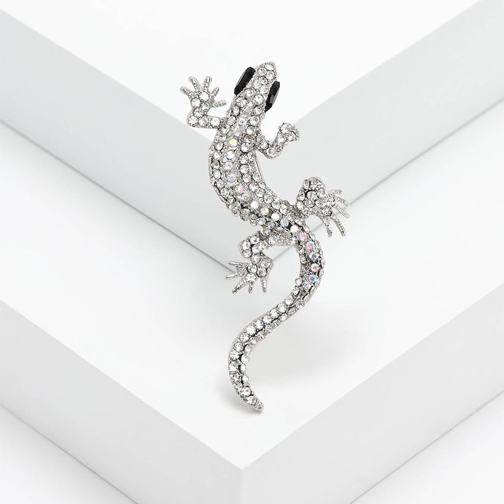 Personality Exaggerated Versatile Alloy Diamond Gecko Brooch Fashion Trend Animal Pin