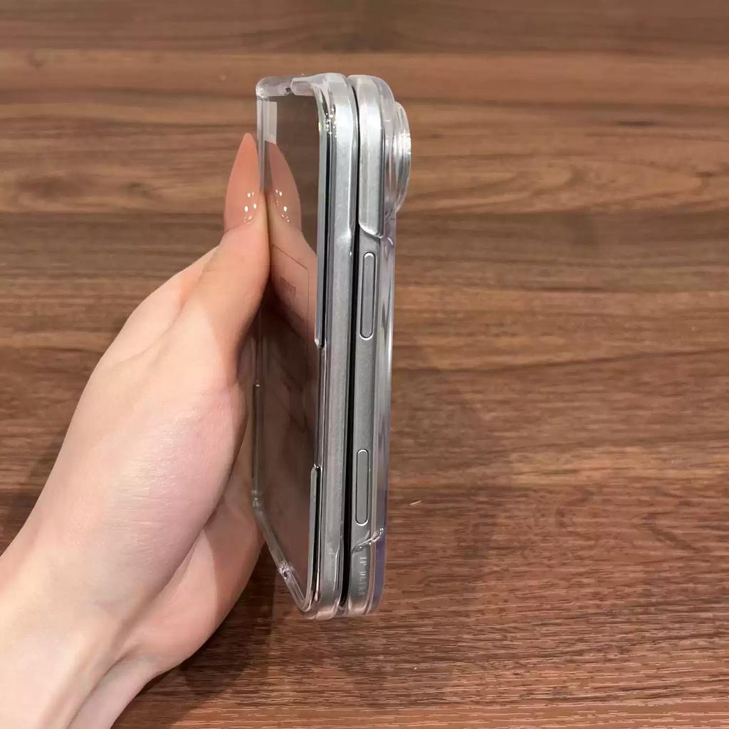 Case For iPhone Duo For Foldable iPhone Duo With Magnetic 360 Adjustment Stand INS Luxury Shell Pattern Shockproof TPU PC Cover