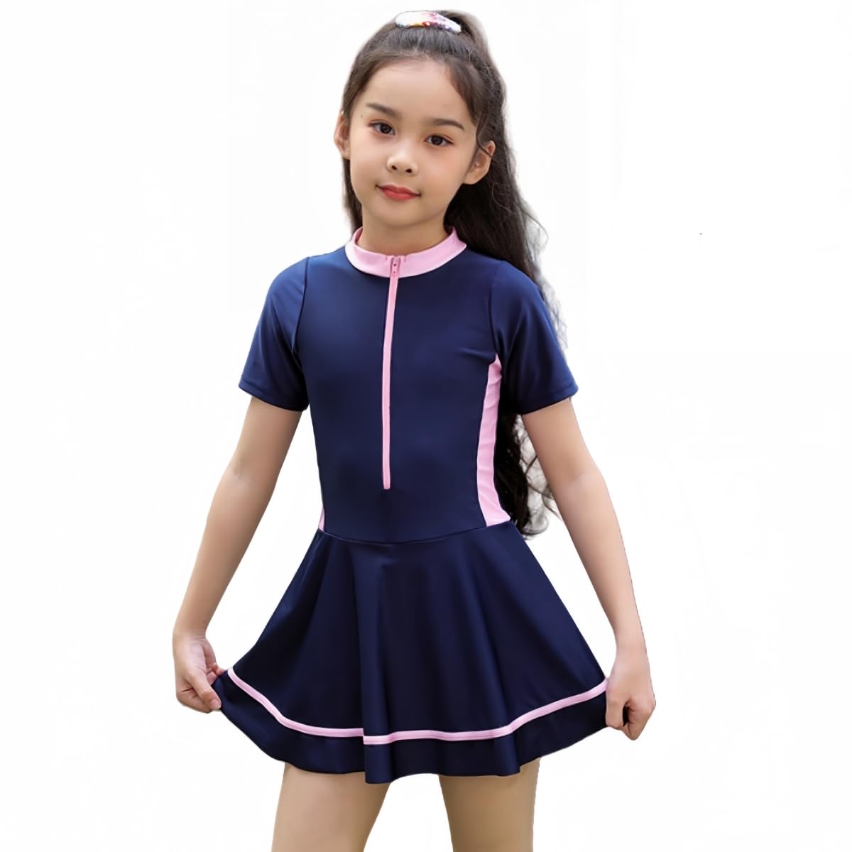 

Купальник для школьного плавания Защита от УФ-лучей 150 [VNGOLERRY] Слитный Детский, Для девочек, Купальник, Детский купальник, Купальный костюм, Все в одном, Слитный,