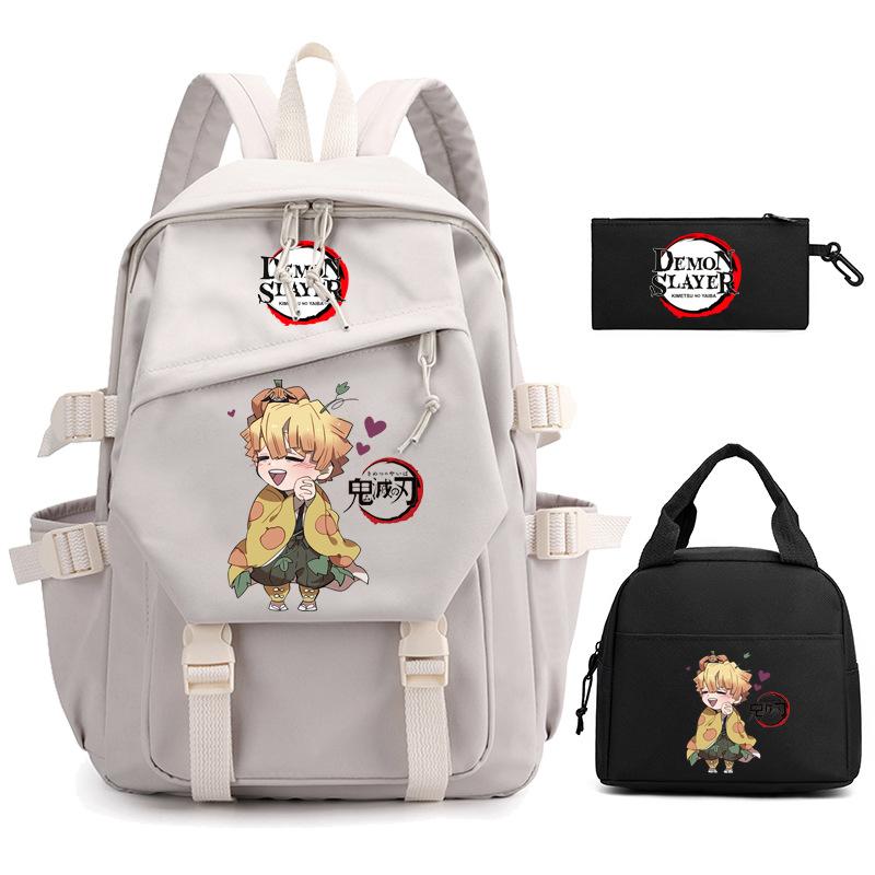Ghost Extermination Surrounding Animation Schoolbag Trend Primary And Secondary School Students Leisure Backpack College Meal Bag Pencil Bag Set