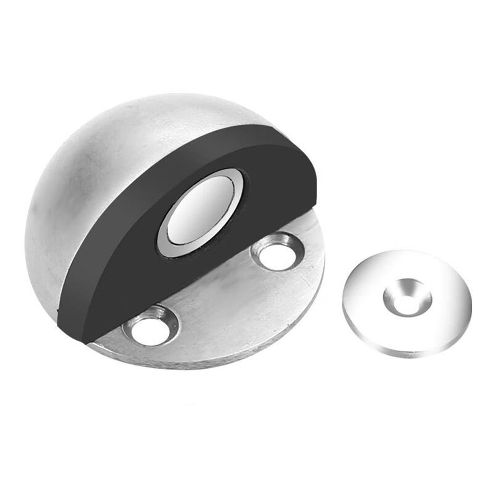Stainless Steel Rubber Magnetic Door Stopper Punch-free Sticker Concealed Door Holder Floor-mounted Nail-free Doorstop